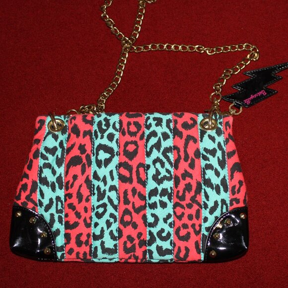 Betsey Johnson Vibrant Leopard Print Crossbody Bag - Picture 3 of 9